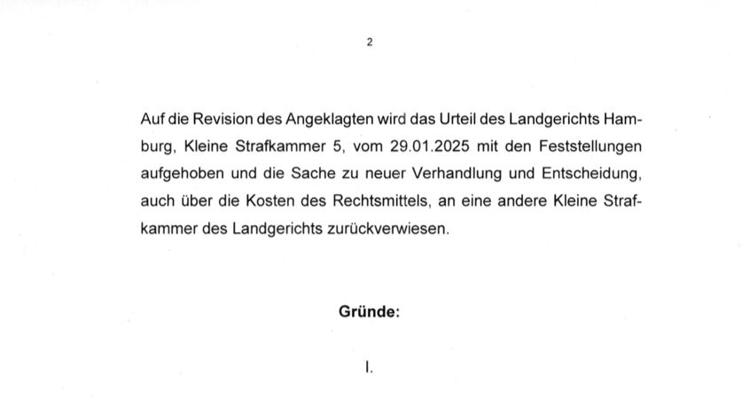 Entscheidung des Hanseatischen Oberlandesgerichts zur vollständigen Aufhebung eines Urteils des Landgerichts Hamburg wegen Betrugs, Seite 2